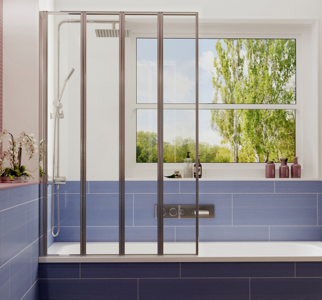 Шторка на ванну Ambassador Bath Screens 90x140 стекло 16041110L левая (Германия) - фото3
