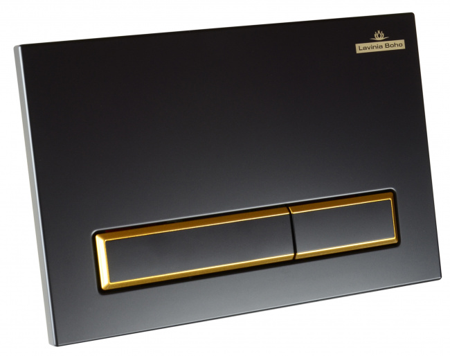 Кнопка смыва для инсталляции Lavinia Boho Relfix 38050801 матовый черный / золотой глянец (Германия) - фото2