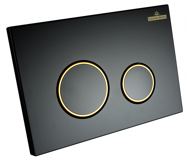 Кнопка смыва для инсталляции Lavinia Boho Relfix 38050803 матовый черный / золотой глянец (Германия) - фото2