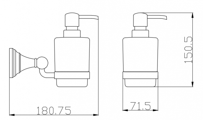 Дозатор для жидкого мыла Rav-Slezak Morava Бронза MKA0303SM (Чехия) - фото2