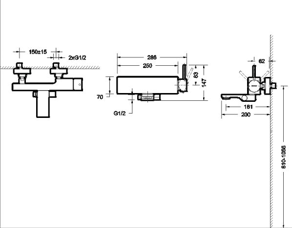 Смеситель для ванны хром Bravat Arc F66061C-01A-ENG (Германия) - фото2