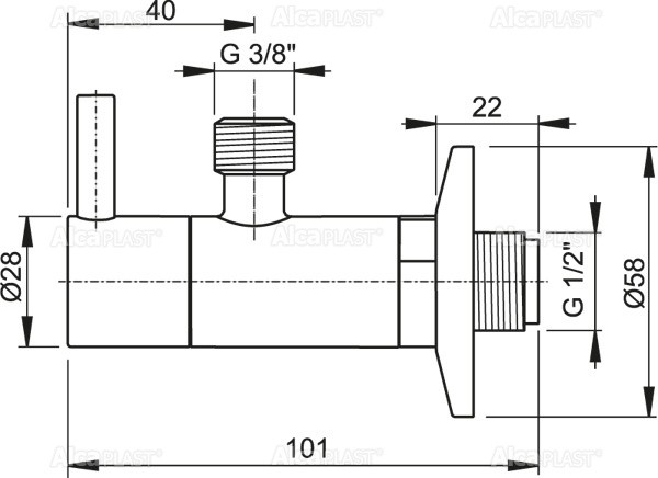 Угловой вентиль Alcaplast ARV001 (Чехия) - фото2