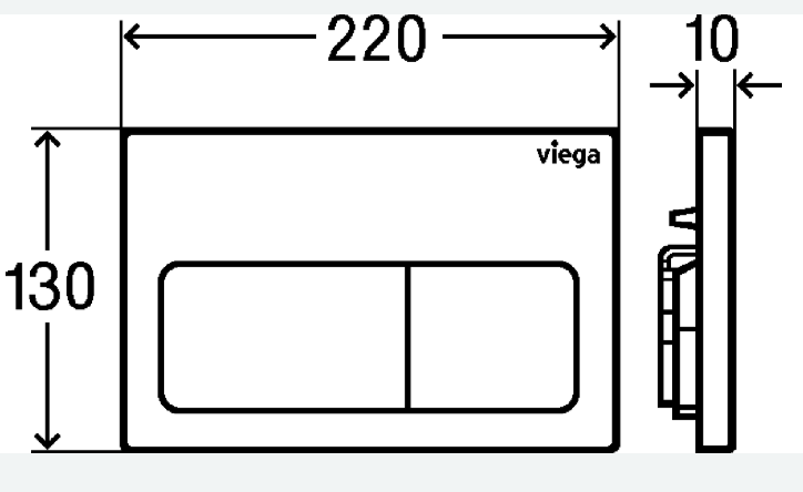 Кнопка смыва для инсталляции Viega Prevista Visign for Life 5 пластик матовый хром 773724 Модель 8601.1 (Германия) - фото3