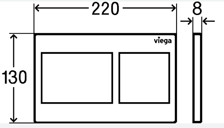 Кнопка смыва для инсталляции Viega Prevista Visign for Style 21 хромированный пластик 773236 Модель 8611.1 (Германия) - фото3