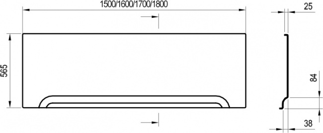 Передняя панель A U 180 см белая CZ001Y0A00