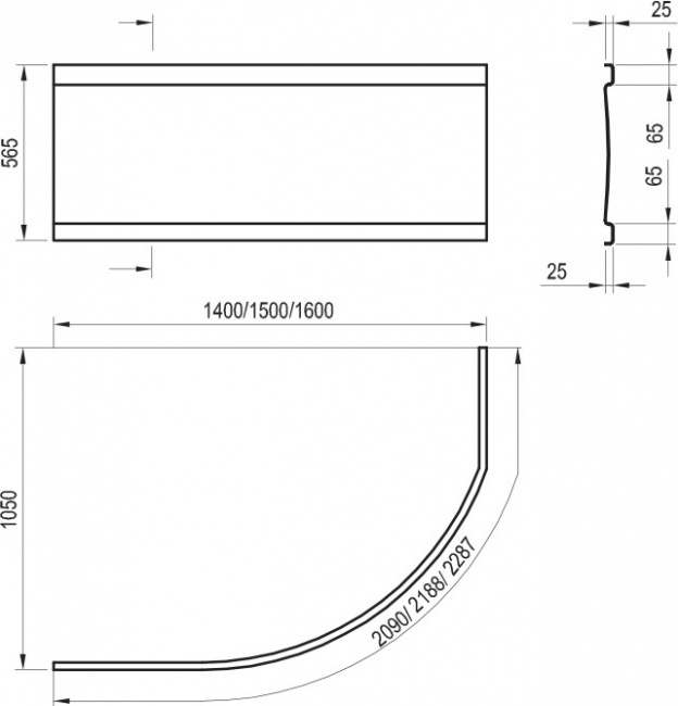 Передняя панель A для ванны ROSA 140( L,R)см CZH1000A00