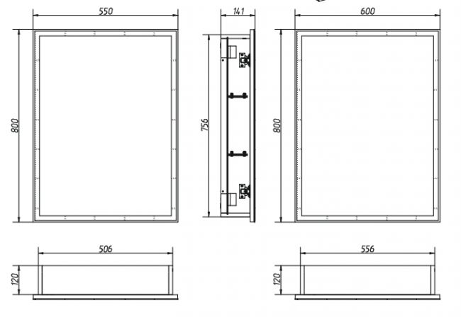 Зеркало-шкаф Континент Allure LED 55x80 (Россия) - фото3