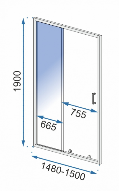 Душевая дверь Rea Slide Pro 150x190 (Польша)