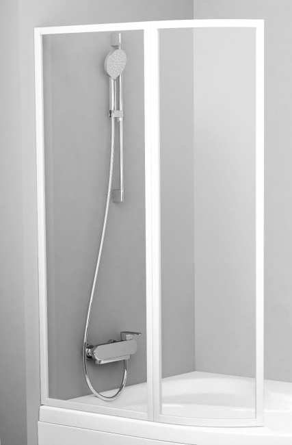 Шторка на ванну Ravak VSK2 ROSA 140 L левая белый/прозрачное 76L70100Z1 (Чехия) - фото