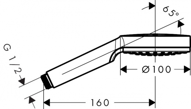 Лейка душевая (1 режим) Hansgrohe Crometta 1jet 26331400, белый/хром (Германия) - фото2
