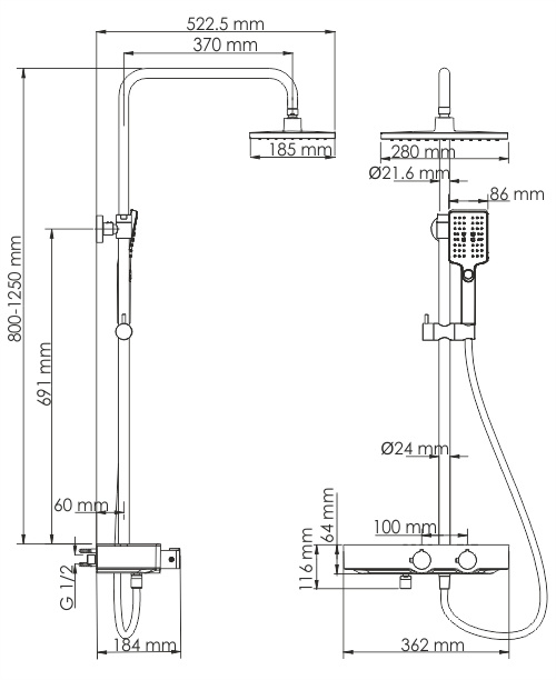 A11301 Thermo Душевой комплект с термостатическим смесителем - фото8