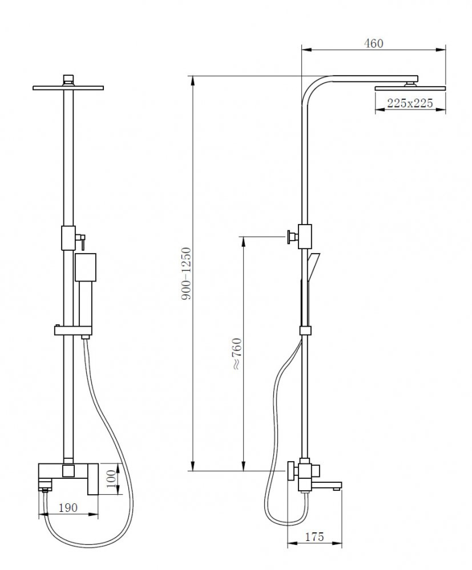 Душевая стойка ABBER Daheim AF8216 с изливом, хром - фото6