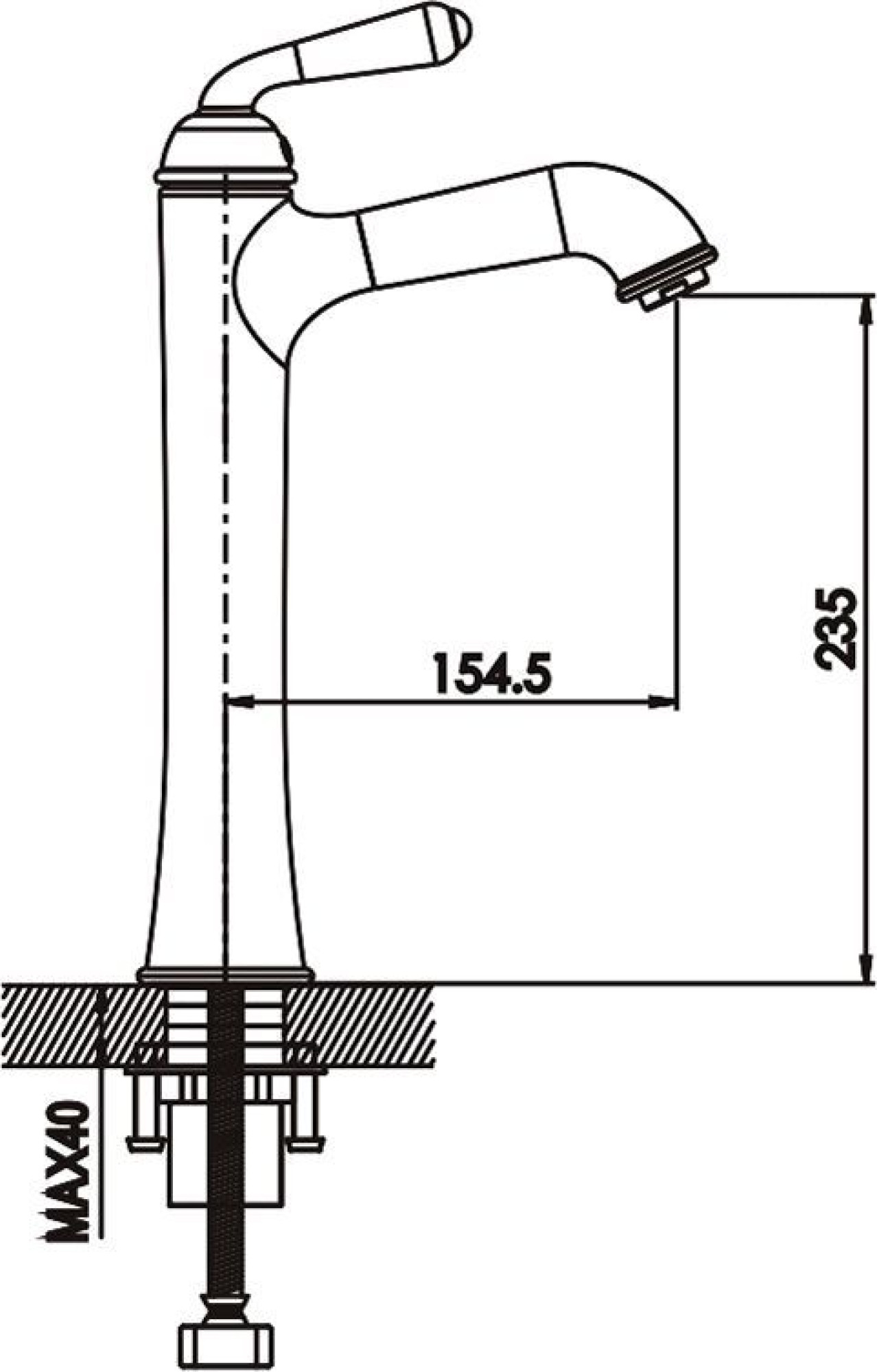 Высокий смеситель для раковины Rose, R0211E - фото3