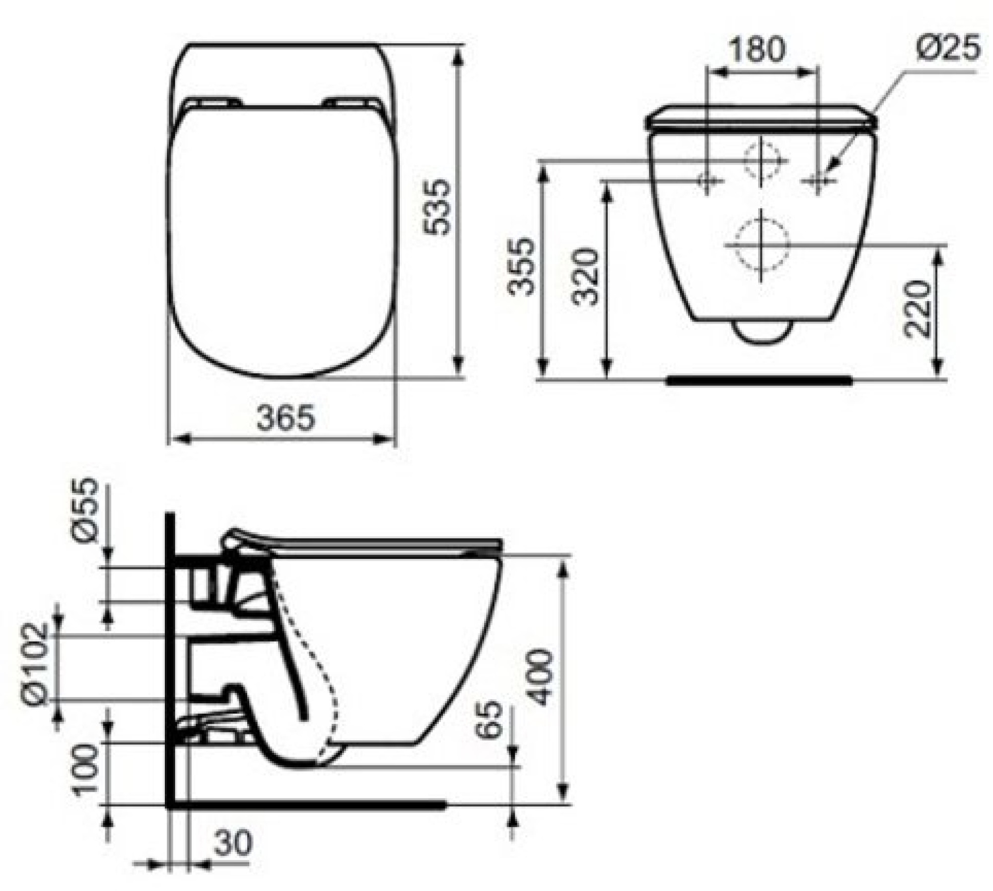 Подвесной унитаз Ideal Standard TESI AquaBlade, черный матовый - фото2