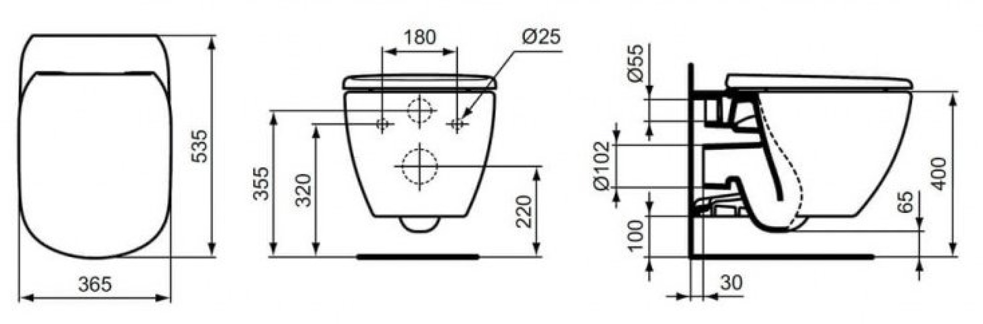 Унитаз подвесной Ideal Standard Tesi белый матовый - фото2