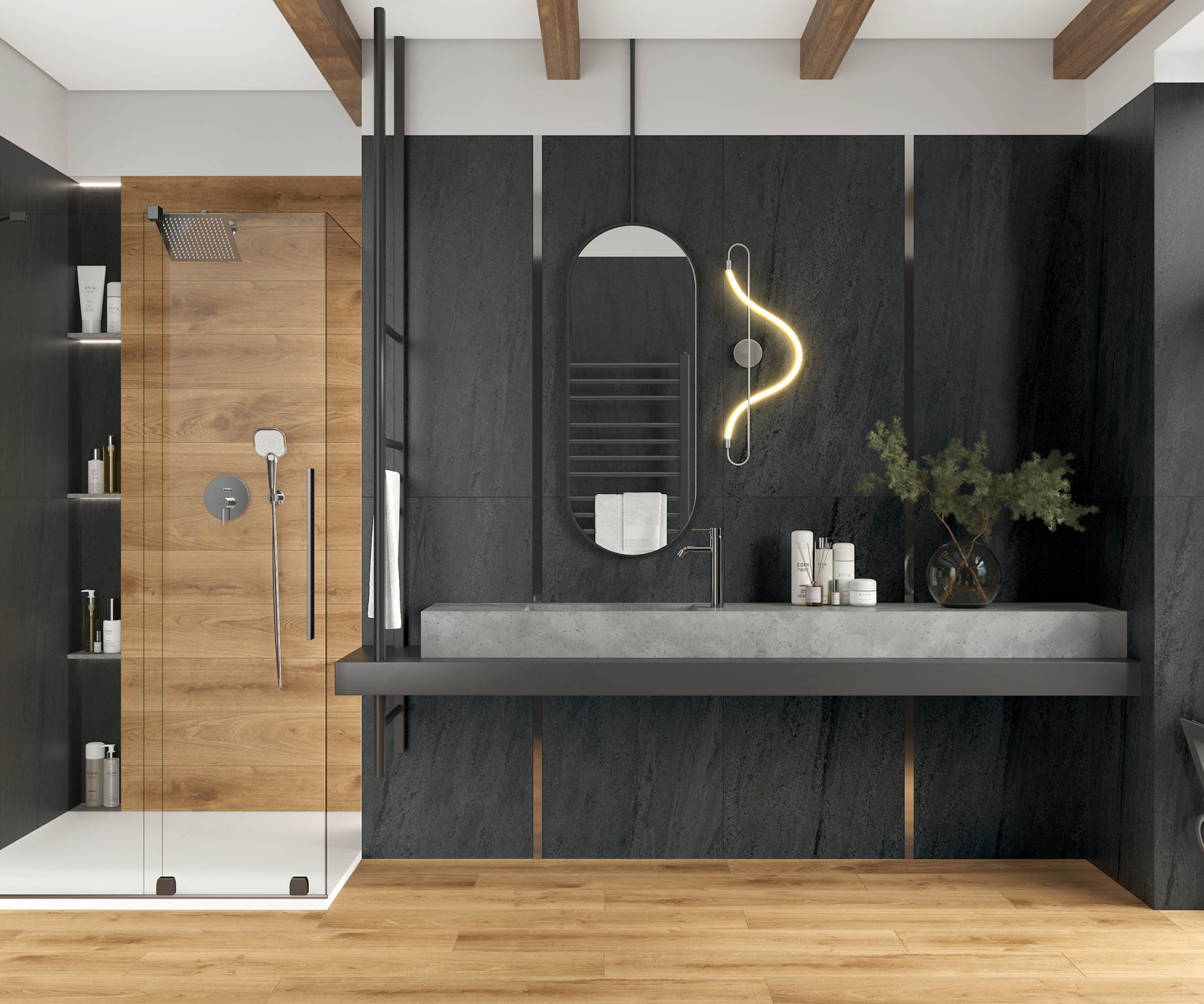 Noa керамогранит графитовый матовый 60х120 - фото7