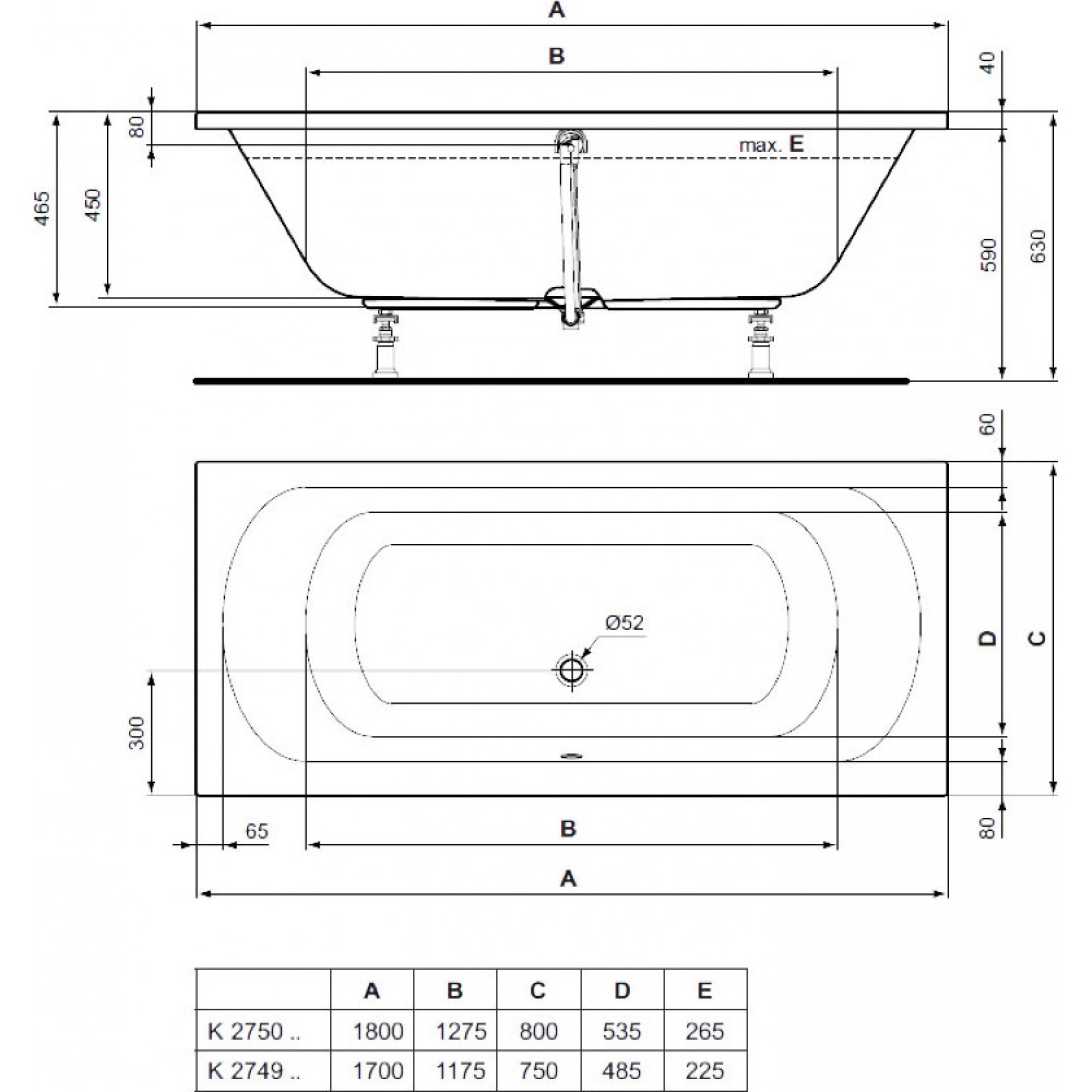 Акриловая ванна Ideal standard Hotline Duo 170x75 - фото3