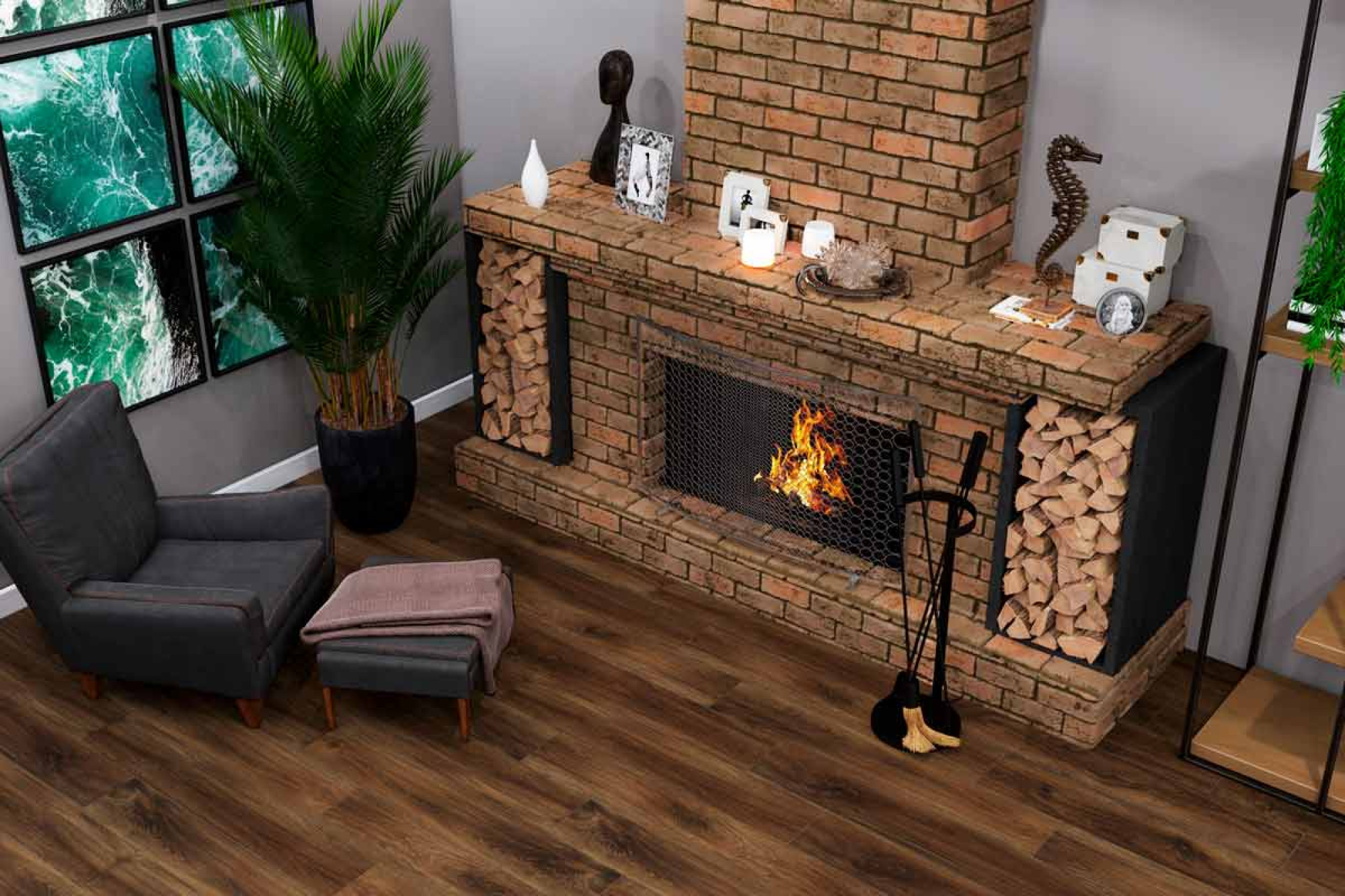 Ajanta merbau 20x120 керамический гранит матовый GRS11-12S - фото10