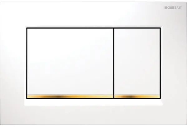 Кнопка смыва для инсталляции Geberit Sigma 30 пластик белый/золото 115.883.KK.1 (Швейцария) - фото
