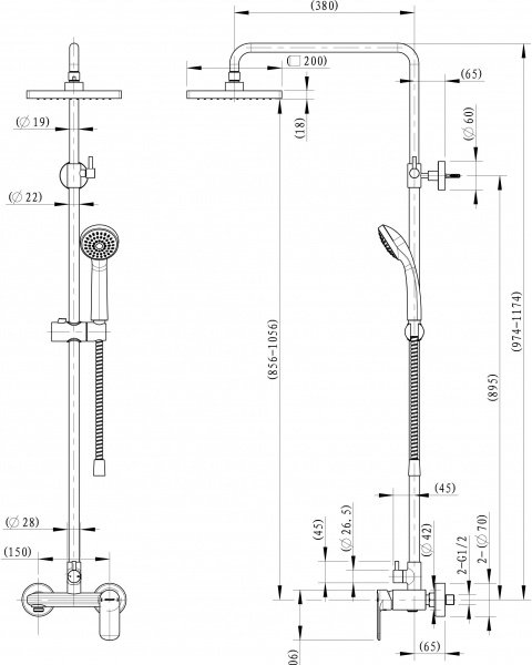 Душевая система Bravat Opal F9125183CP-A-RUS (Германия) - фото5