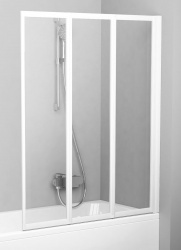 Шторка на ванну Ravak VS3-100 белый/прозрачное 795P0100Z1 100x140 (Чехия) - фото