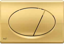 Кнопка смыва для инсталляции Alcaplast M75 пластик золото (Чехия) - фото