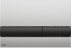 Кнопка смыва для инсталляции Alcaplast M1712-8 пластик хром-мат/черный (Чехия) - фото
