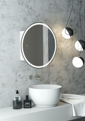 Зеркало-шкаф для ванной Континент Torneo LED  d600 белый - фото