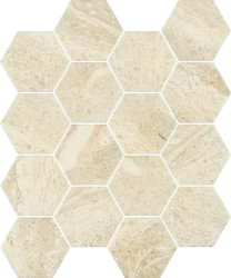 Sunlight Stone мозаика hexagon бежевая 22х25,5 - фото