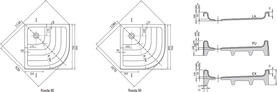 Поддон Ravak Ronda 80 LA 80x80 (Чехия) - фото4