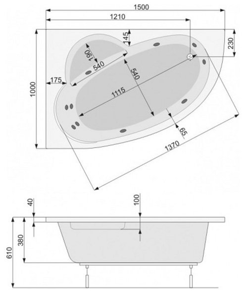 Ванна акриловая Poolspa Klio Asym 150x100 левая (Польша)  - фото3