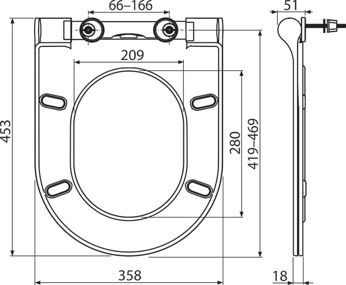 Сиденье для унитаза Ravak Uni Chrome Slim белое X01550 (Чехия) - фото2