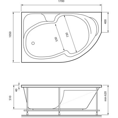 Ванна акриловая Relisan Sofi 170x105 правая. (Польша) - фото4