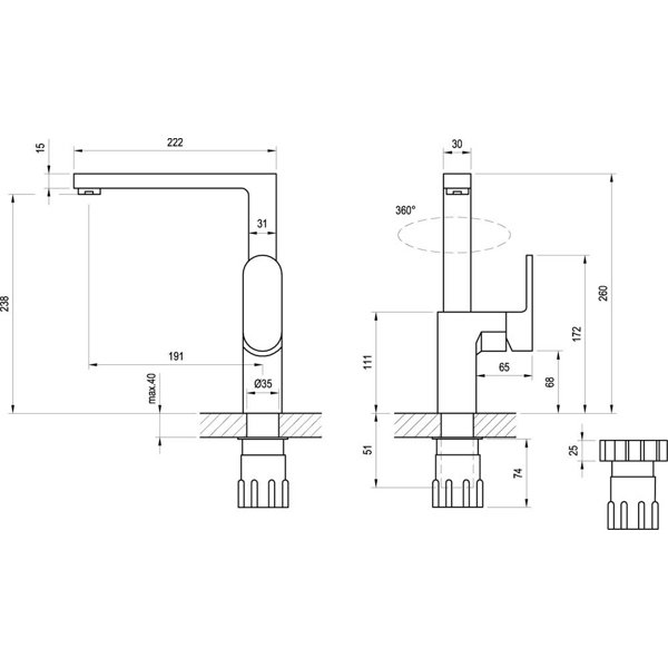 Смеситель кухонный Ravak Chrome CR 016.00 X070054 (Чехия)  - фото3