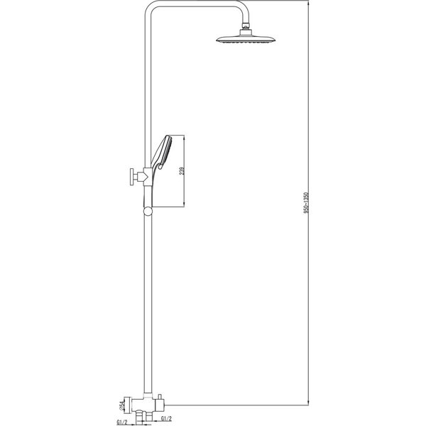 Душевой гарнитур Ravak DS 090.00 (Чехия) - фото2