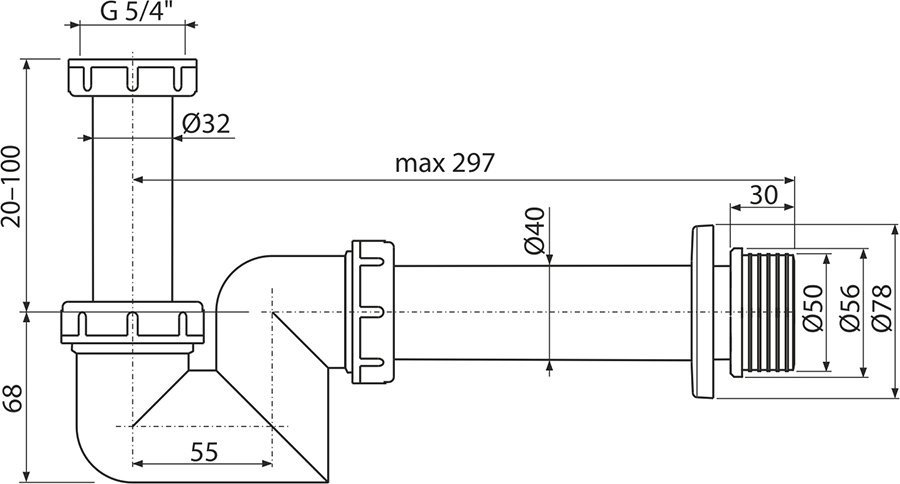 Сифон для биде Ravak DN 40 X01560 (Чехия) - фото3